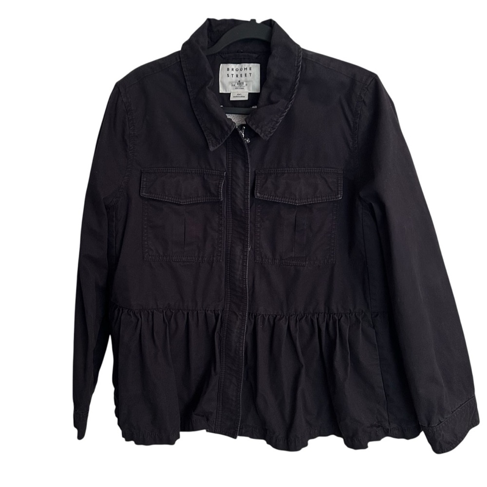 Kate Spade Broome Street Black Military Peplum Jacket Size L
